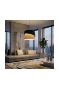 Lampa wisząca CANVA 1 BLACK NATURAL - Emibig