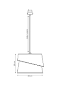 Lampa wisząca CANVA 1 BLACK NATURAL - Emibig