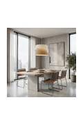 Lampa wisząca CANVA 1 WHITE NATURAL - Emibig