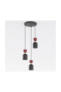 Lampa wisząca GAUDI 3PREM BLACK BURGUNDY - Emibig
