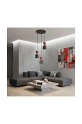 Lampa wisząca GAUDI 3PREM BLACK BURGUNDY - Emibig