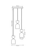 Lampa wisząca GAUDI 3PREM BLACK BURGUNDY - Emibig
