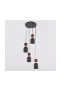 Lampa wisząca GAUDI 4PREM BLACK BURGUNDY - Emibig