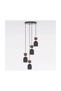Lampa wisząca GAUDI 4PREM BLACK BURGUNDY - Emibig
