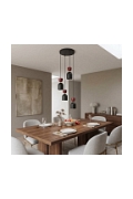 Lampa wisząca GAUDI 4PREM BLACK BURGUNDY - Emibig