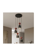 Lampa wisząca GAUDI 4PREM BLACK BURGUNDY - Emibig