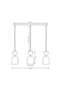 Lampa wisząca GAUDI 3 BLACK ORANGE - Emibig