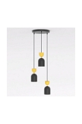 Lampa wisząca GAUDI 3PREM BLACK ORANGE - Emibig