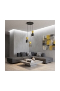 Lampa wisząca GAUDI 3PREM BLACK ORANGE - Emibig