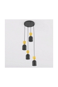 Lampa wisząca GAUDI 4PREM BLACK ORANGE - Emibig
