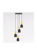 Lampa wisząca GAUDI 4PREM BLACK ORANGE - Emibig