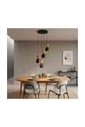 Lampa wisząca GAUDI 4PREM BLACK ORANGE - Emibig