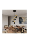 Lampa wisząca GAUDI 4PREM BLACK ORANGE - Emibig