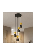 Lampa wisząca GAUDI 4PREM BLACK ORANGE - Emibig