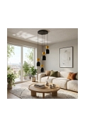 Lampa wisząca GAUDI 4PREM BLACK ORANGE - Emibig