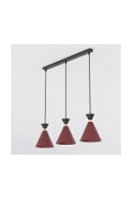 Lampa wisząca KLEVER 3 BURGUNDY BLACK - Emibig