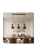 Lampa wisząca KLEVER 3 BURGUNDY BLACK - Emibig