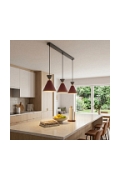 Lampa wisząca KLEVER 3 BURGUNDY BLACK - Emibig