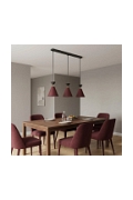 Lampa wisząca KLEVER 3 BURGUNDY BLACK - Emibig