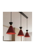 Lampa wisząca KLEVER 3 BURGUNDY BLACK - Emibig
