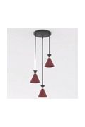Lampa wisząca KLEVER 3PREM BURGUNDY BLACK - Emibig