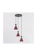 Lampa wisząca KLEVER 3PREM BURGUNDY BLACK - Emibig