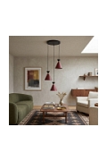 Lampa wisząca KLEVER 3PREM BURGUNDY BLACK - Emibig