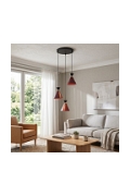 Lampa wisząca KLEVER 3PREM BURGUNDY BLACK - Emibig