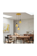 Lampa wisząca KLEVER 3PREM ORANGE BLACK - Emibig