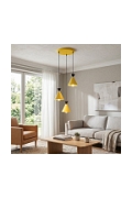 Lampa wisząca KLEVER 3PREM ORANGE BLACK - Emibig