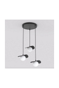 Lampa wisząca FLORA 3PREM BLACK OPAL - Emibig