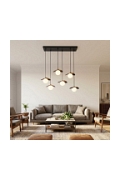 Lampa wisząca FLORA 6 BLACK OPAL - Emibig