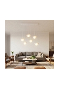 Lampa wisząca FLORA 6 WHITE OPAL - Emibig