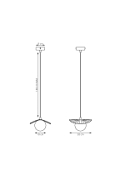 Lampa wisząca FLORA 1 MOKKA OPAL - Emibig