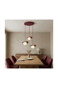 Lampa wisząca FLORA 3PREM BURGUNDY OPAL - Emibig