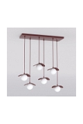 Lampa wisząca FLORA 6 BURGUNDY OPAL - Emibig