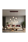 Lampa wisząca FLORA 6 BURGUNDY OPAL - Emibig
