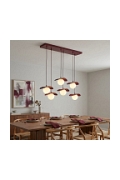 Lampa wisząca FLORA 6 BURGUNDY OPAL - Emibig