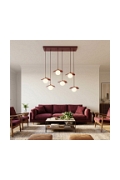 Lampa wisząca FLORA 6 BURGUNDY OPAL - Emibig