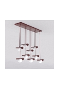 Lampa wisząca FLORA 9 BURGUNDY OPAL - Emibig