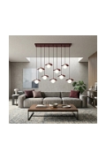 Lampa wisząca FLORA 9 BURGUNDY OPAL - Emibig