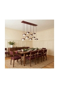 Lampa wisząca FLORA 9 BURGUNDY OPAL - Emibig