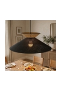 Lampa wisząca SOFTA 1 BLACK RATTAN - Emibig