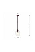 Lampa wisząca ISTAR 1 BURGUND TRANSPARENT - Emibig