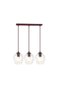 Lampa wisząca ISTAR 3 BURGUND TRANSPARENT - Emibig