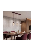 Lampa wisząca ISTAR 3 BURGUND TRANSPARENT - Emibig