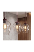 Lampa wisząca ISTAR 3 BURGUND TRANSPARENT - Emibig