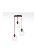 Lampa wisząca ISTAR 3PREM BURGUND TRANSPARENT - Emibig