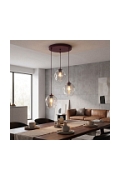 Lampa wisząca ISTAR 3PREM BURGUND TRANSPARENT - Emibig