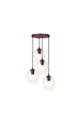 Lampa wisząca ISTAR 4PREM BURGUND TRANSPARENT - Emibig
